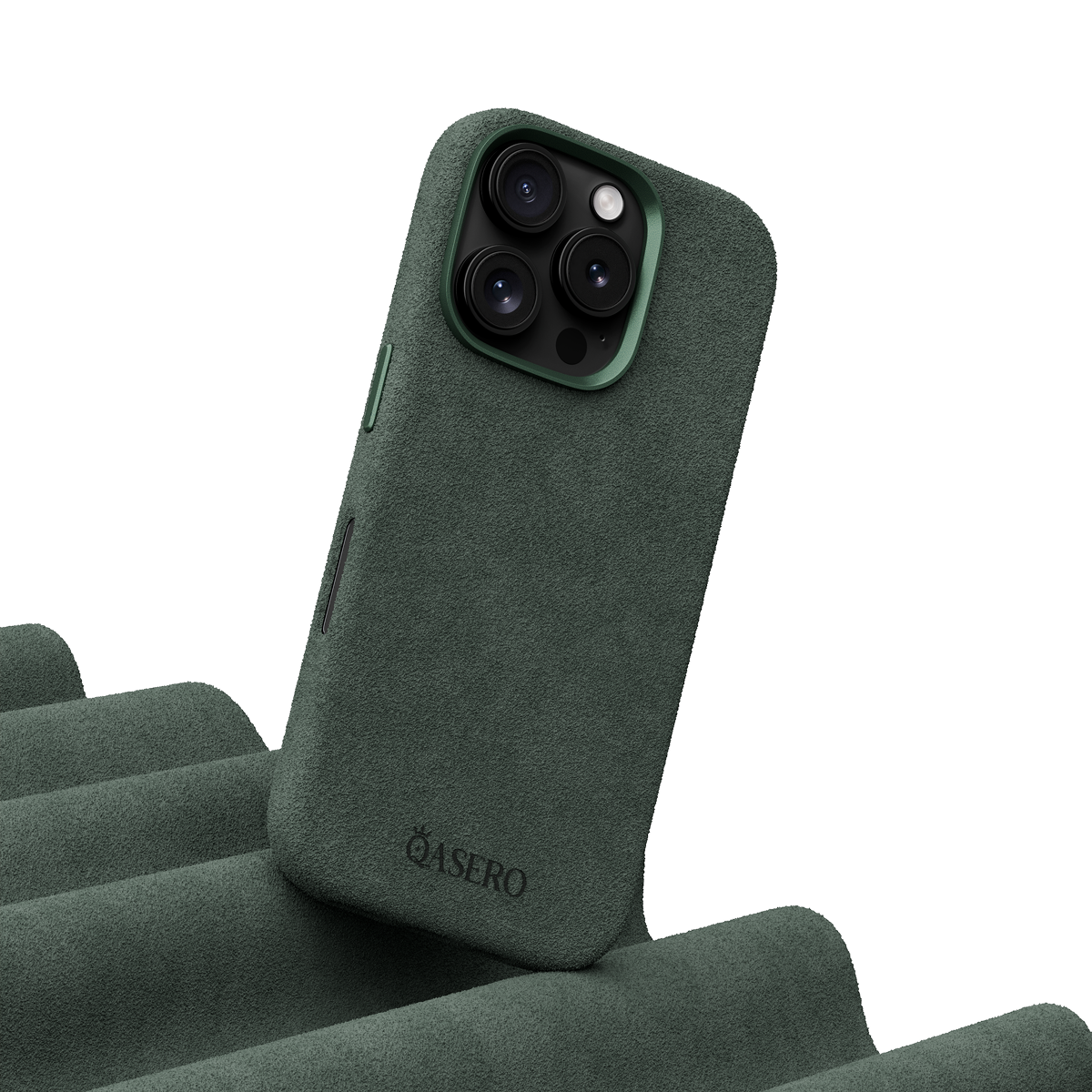 Alcantara Dark Green – iPhone 15 Pro Max Case - Image 3