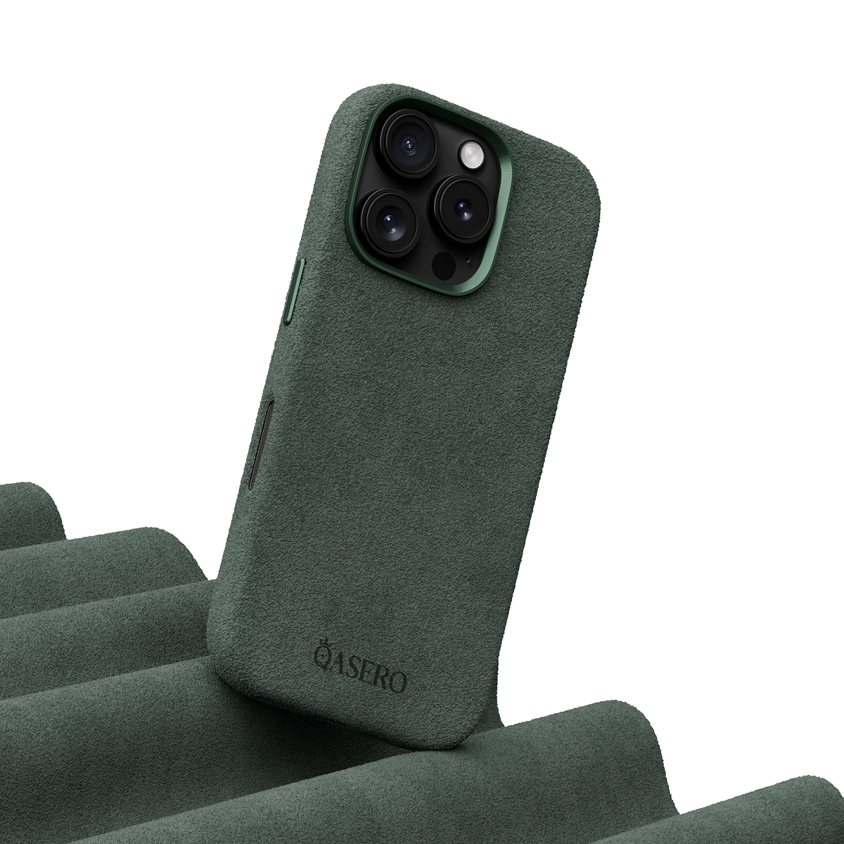 Alcantara Dark Green – iPhone 16 Pro Max Case - Image 3