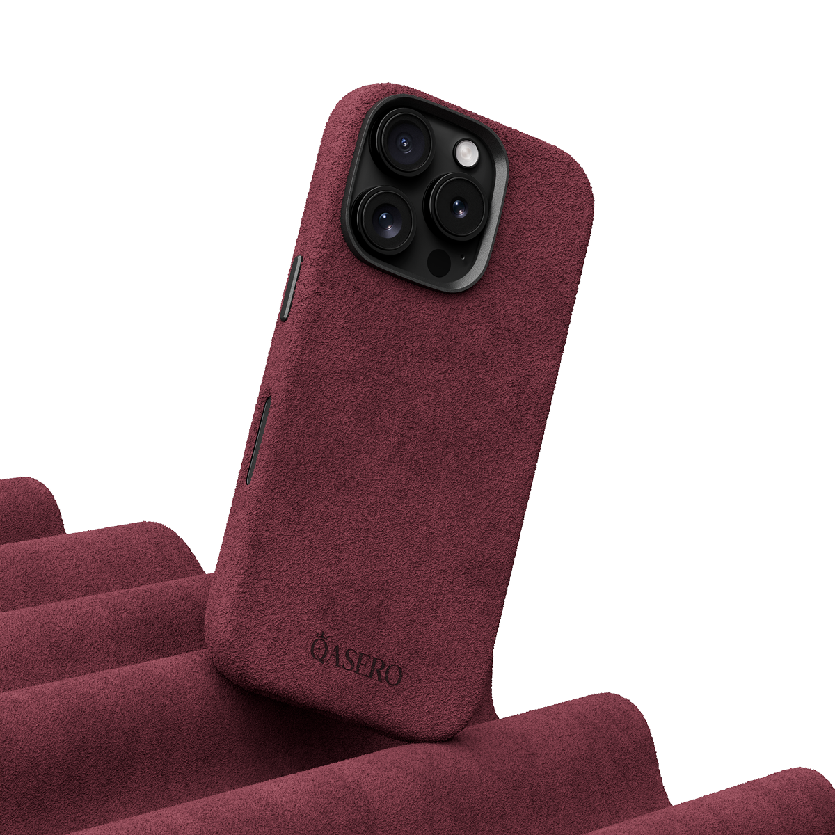 Alcantara Wine Red – iPhone 16 Pro Max Case - Image 3