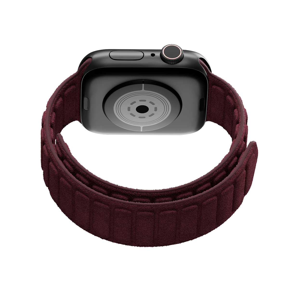 Alcantara Wine Red – Magnetic Watch Band - Image 2