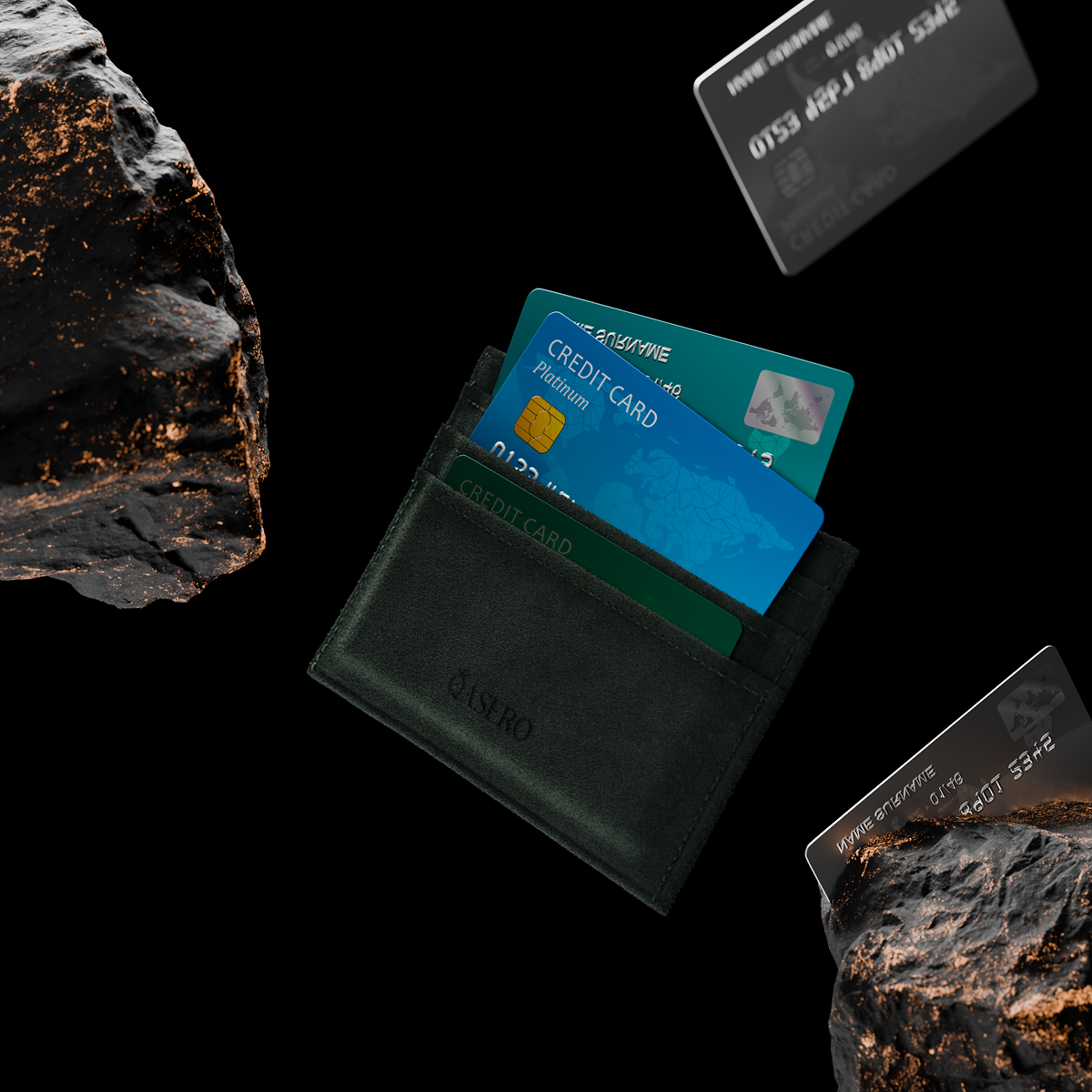 Alcantara Dark Green – Card Wallet - Image 4