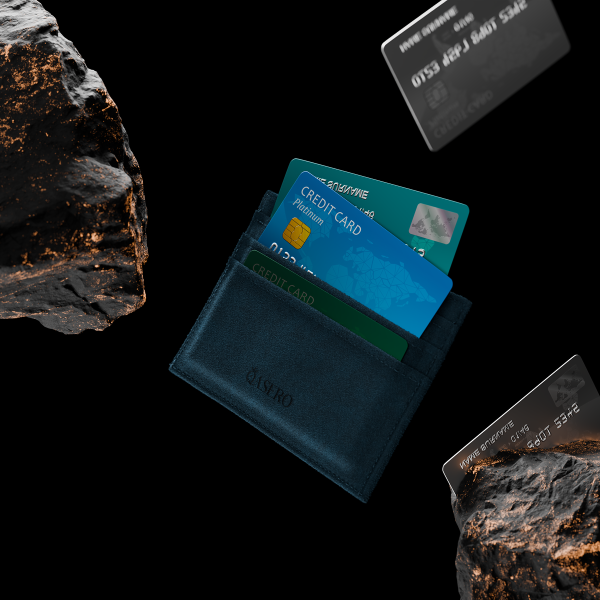 Alcantara Sea Blue – Card Wallet - Image 4