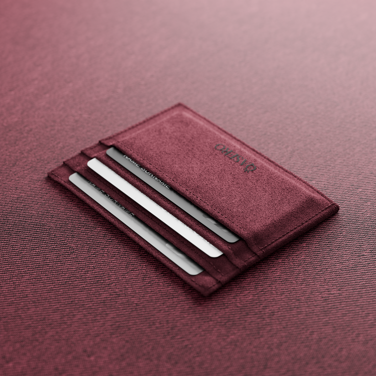 Alcantara Wine Red – Card Wallet - Image 3