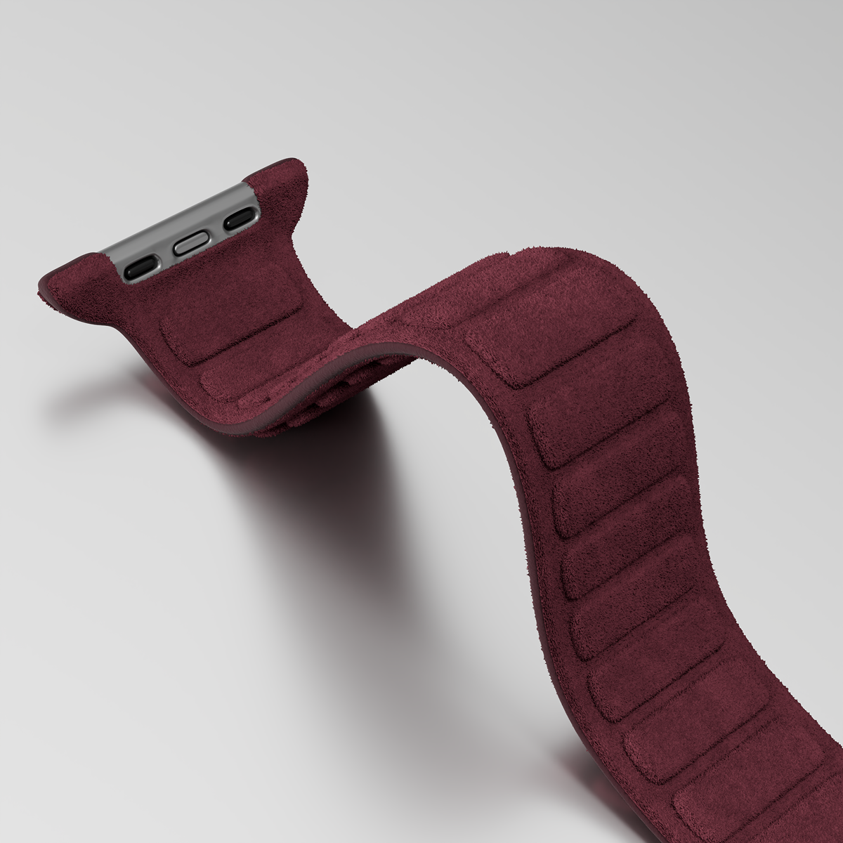 Alcantara Wine Red – Magnetic Watch Band - Image 6