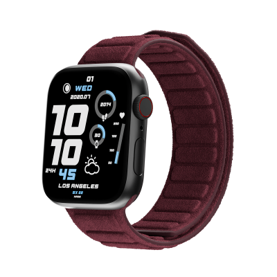 Alcantara Wine Red – Magnetic Watch Band