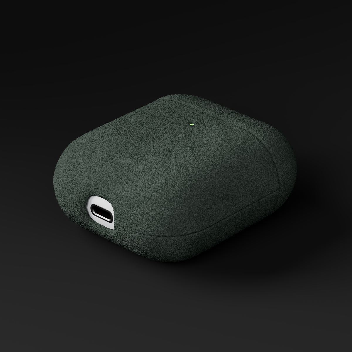 Alcantara Dark Green – AirPods 1/2 Case - Image 4
