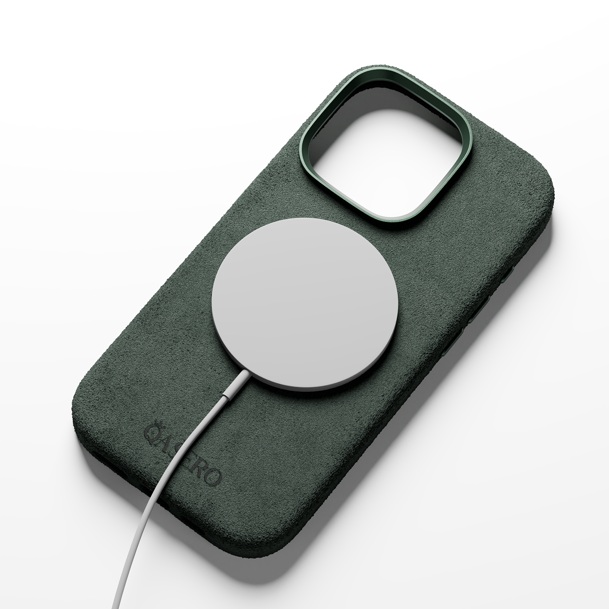 Alcantara Dark Green – iPhone 15 Pro Max Case - Image 4