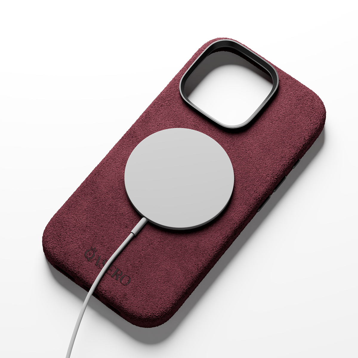 Alcantara Wine Red – iPhone 16 Pro Max Case - Image 4