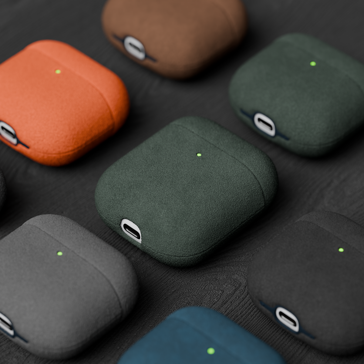 Alcantara Dark Green – AirPods 1/2 Case - Image 6
