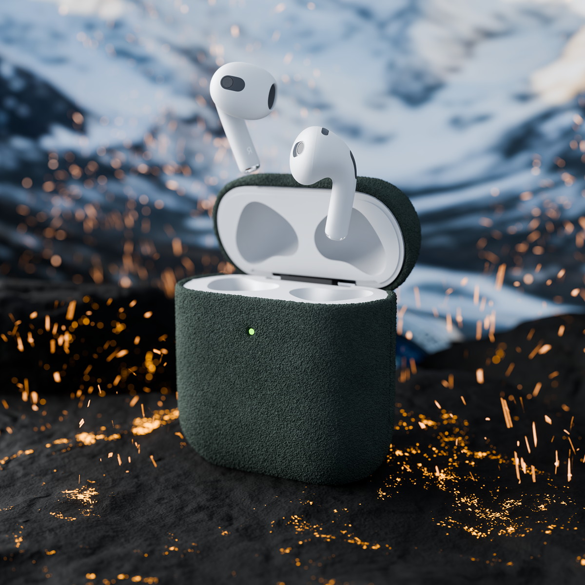 Alcantara Dark Green – AirPods 1/2 Case - Image 5