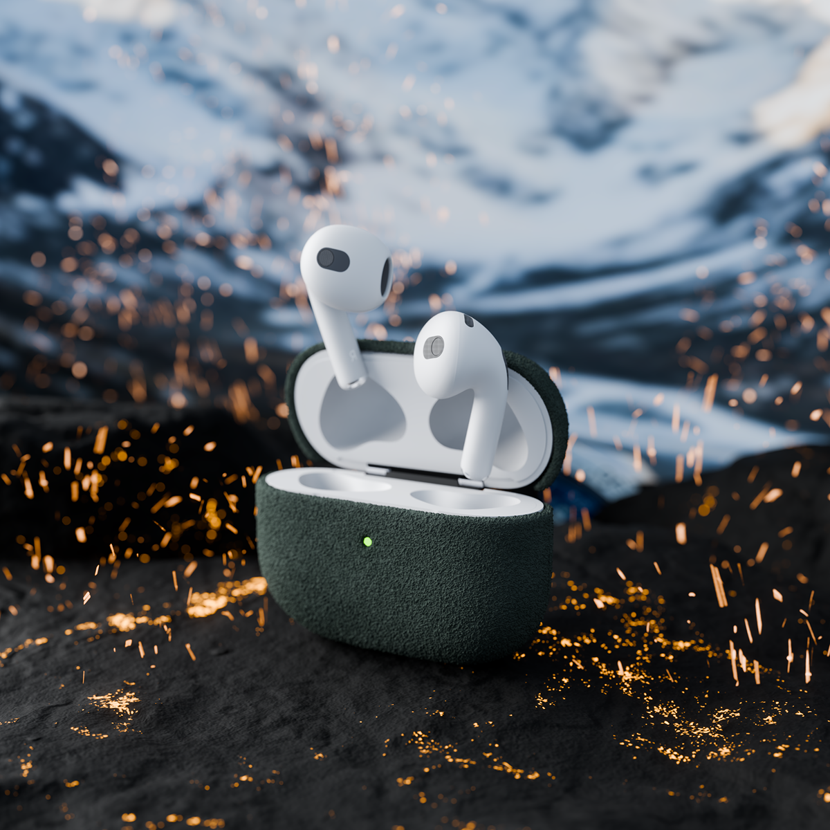 Alcantara Dark Green – AirPods Pro Case - Image 6
