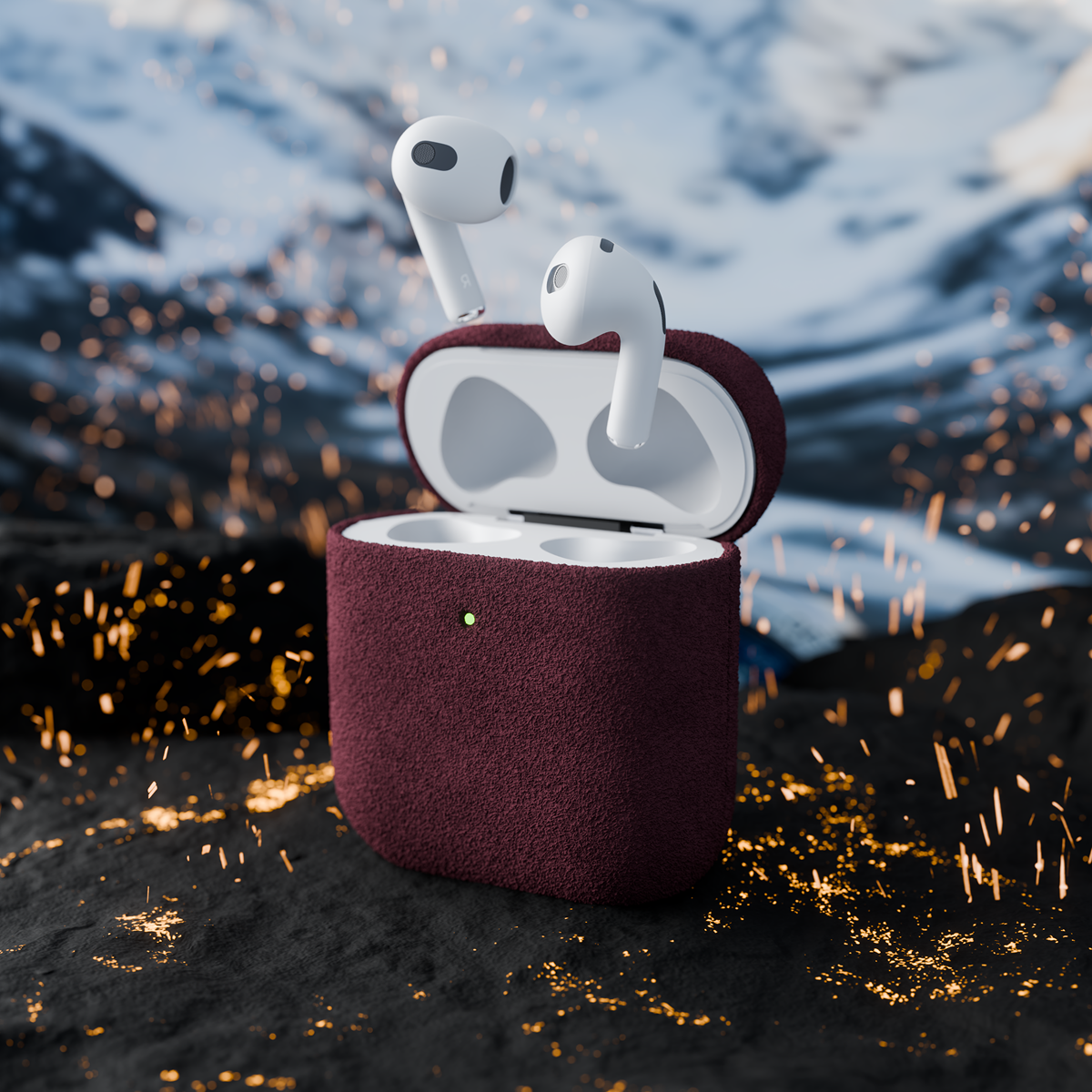 Alcantara Wine Red – AirPods 1/2 Case - Image 6