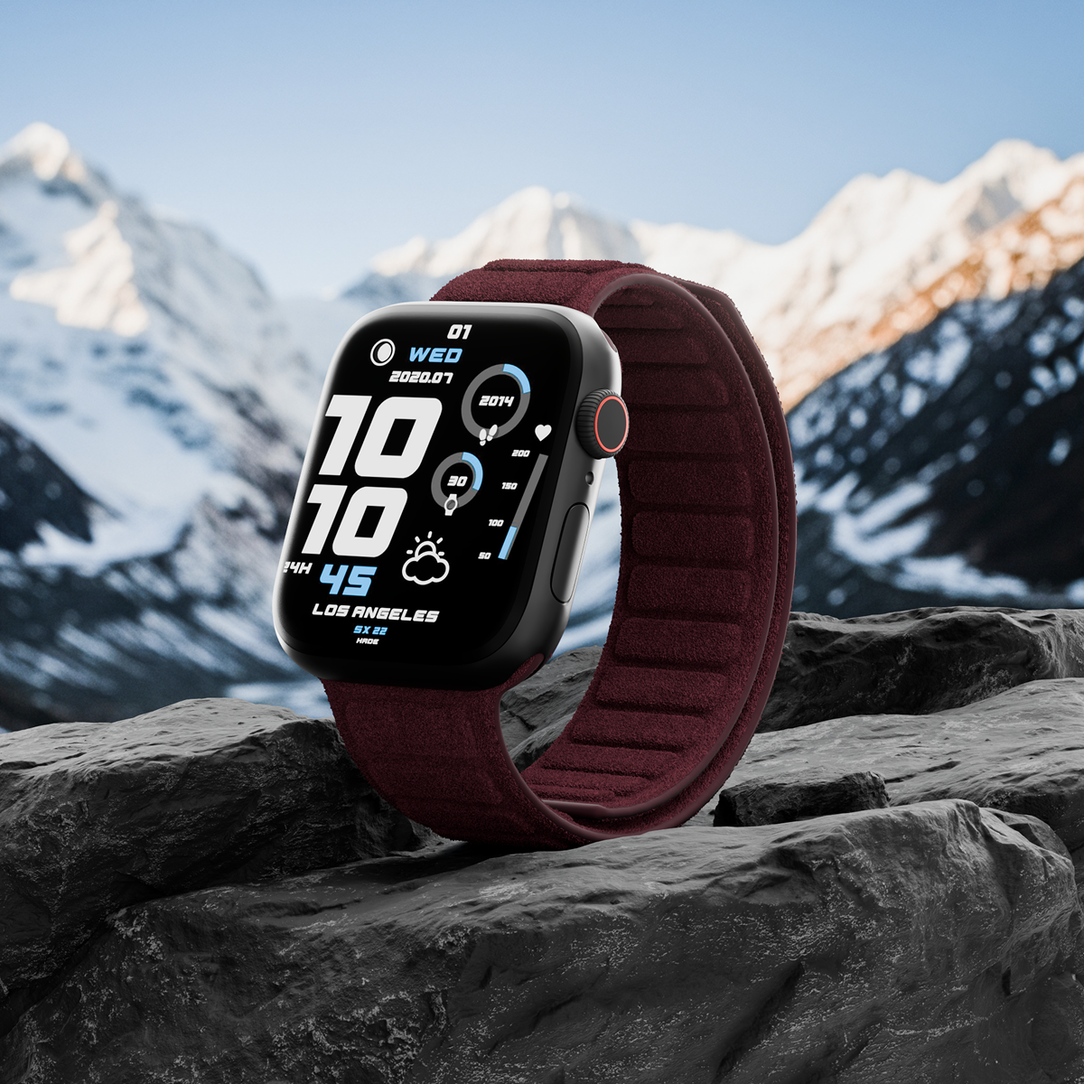 Alcantara Wine Red – Magnetic Watch Band - Image 7