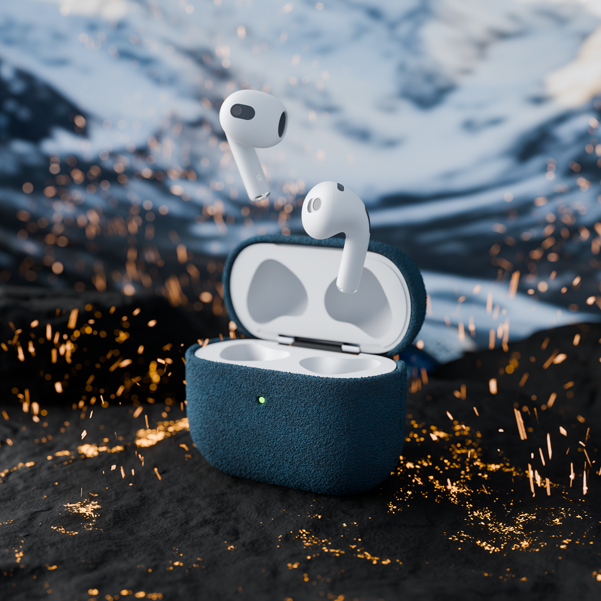 Alcantara Sea Blue – AirPods Pro 3 Case - Image 6