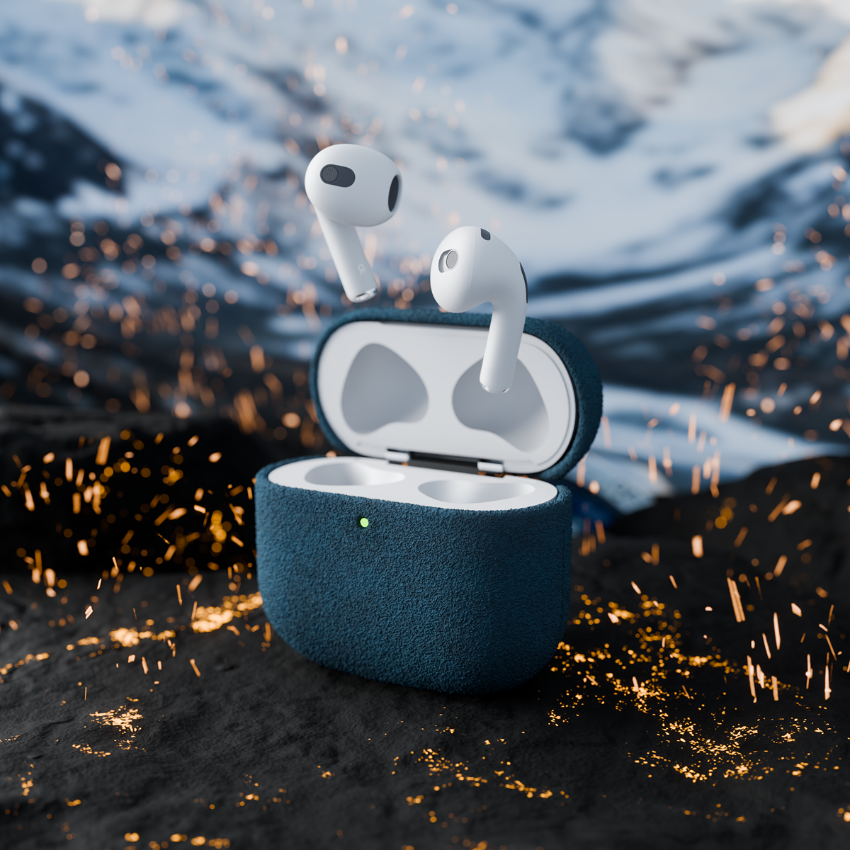 Alcantara Sea Blue – AirPods 4 Case - Image 6