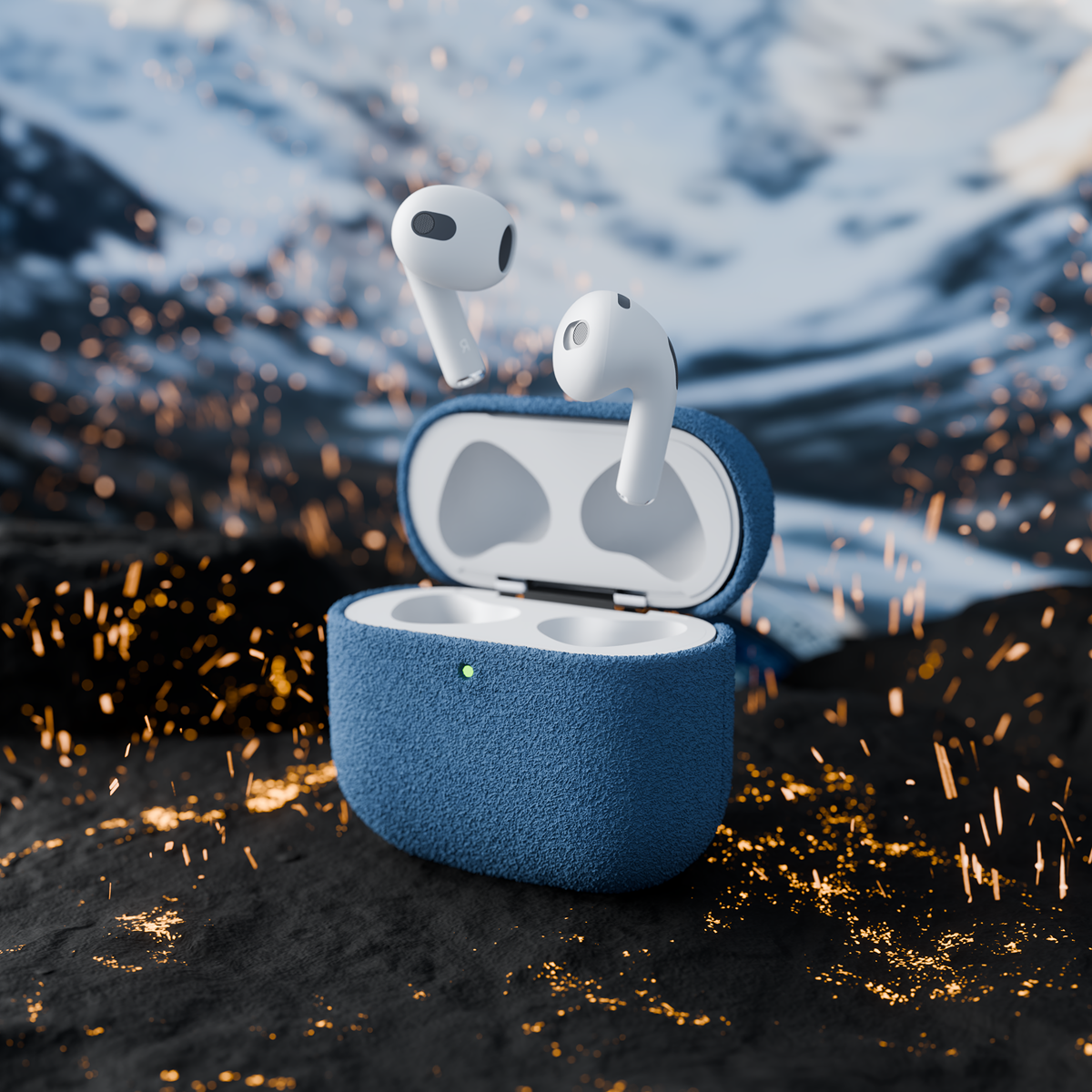 Alcantara Sierra Blue – AirPods 4 Case - Image 6